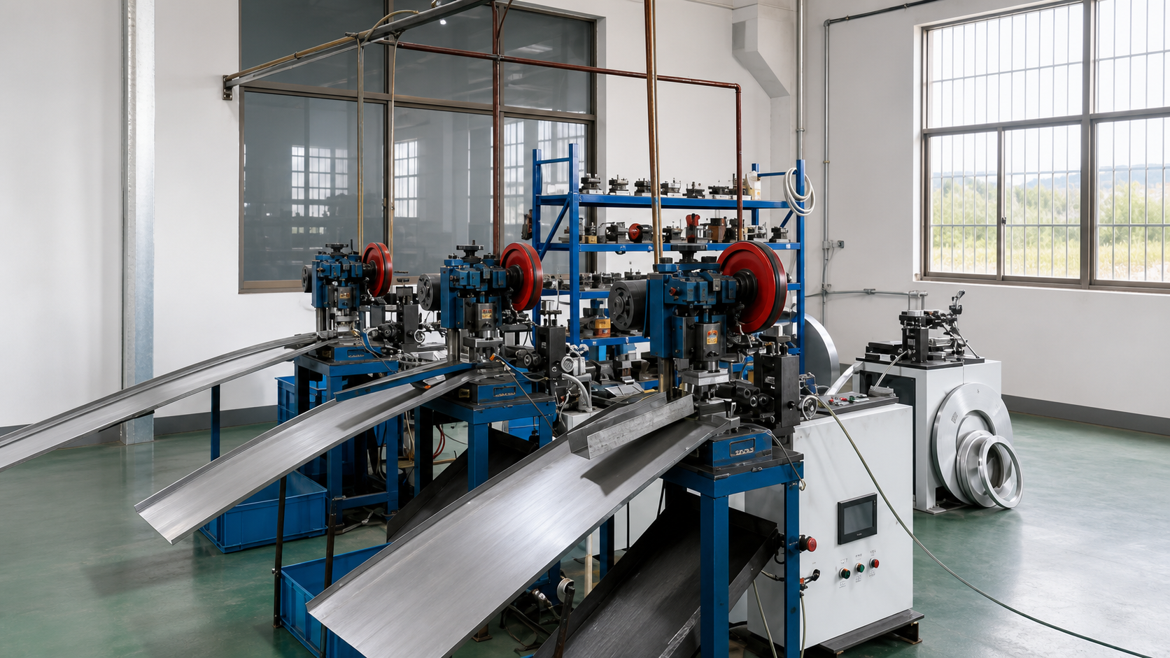 Production workshop assembling PTC aluminum corrugated heat dissipation strips